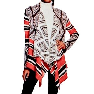 Knox Rose waterfall cardigan
Aztec geometric design
Brown, orange white
Size:XL